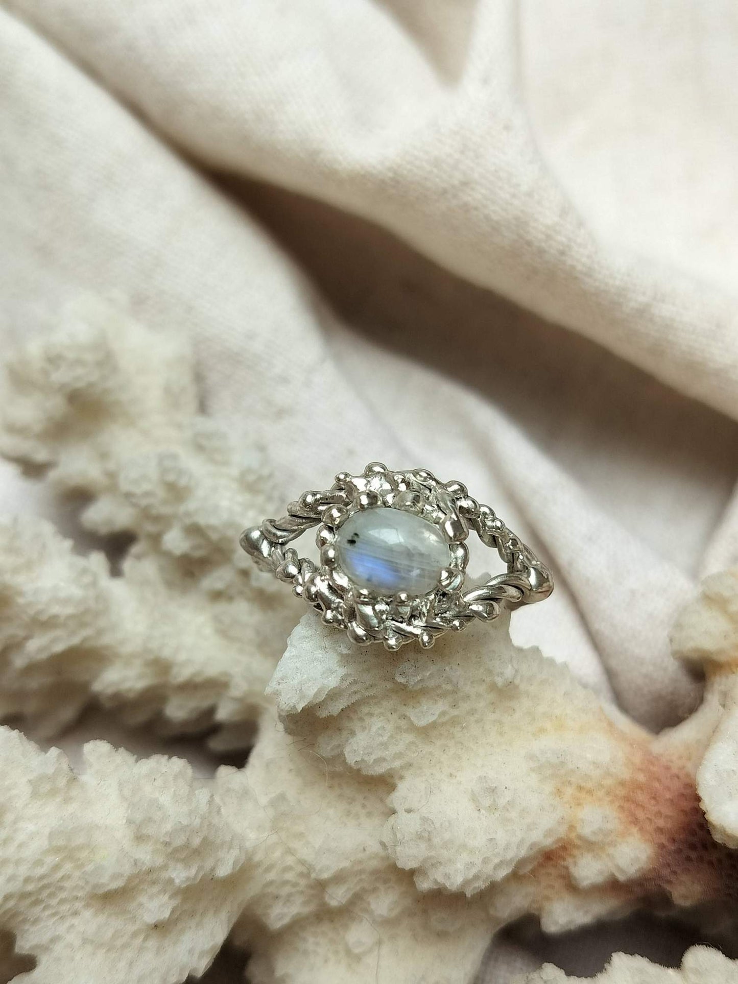 Moonstone rockpool ring