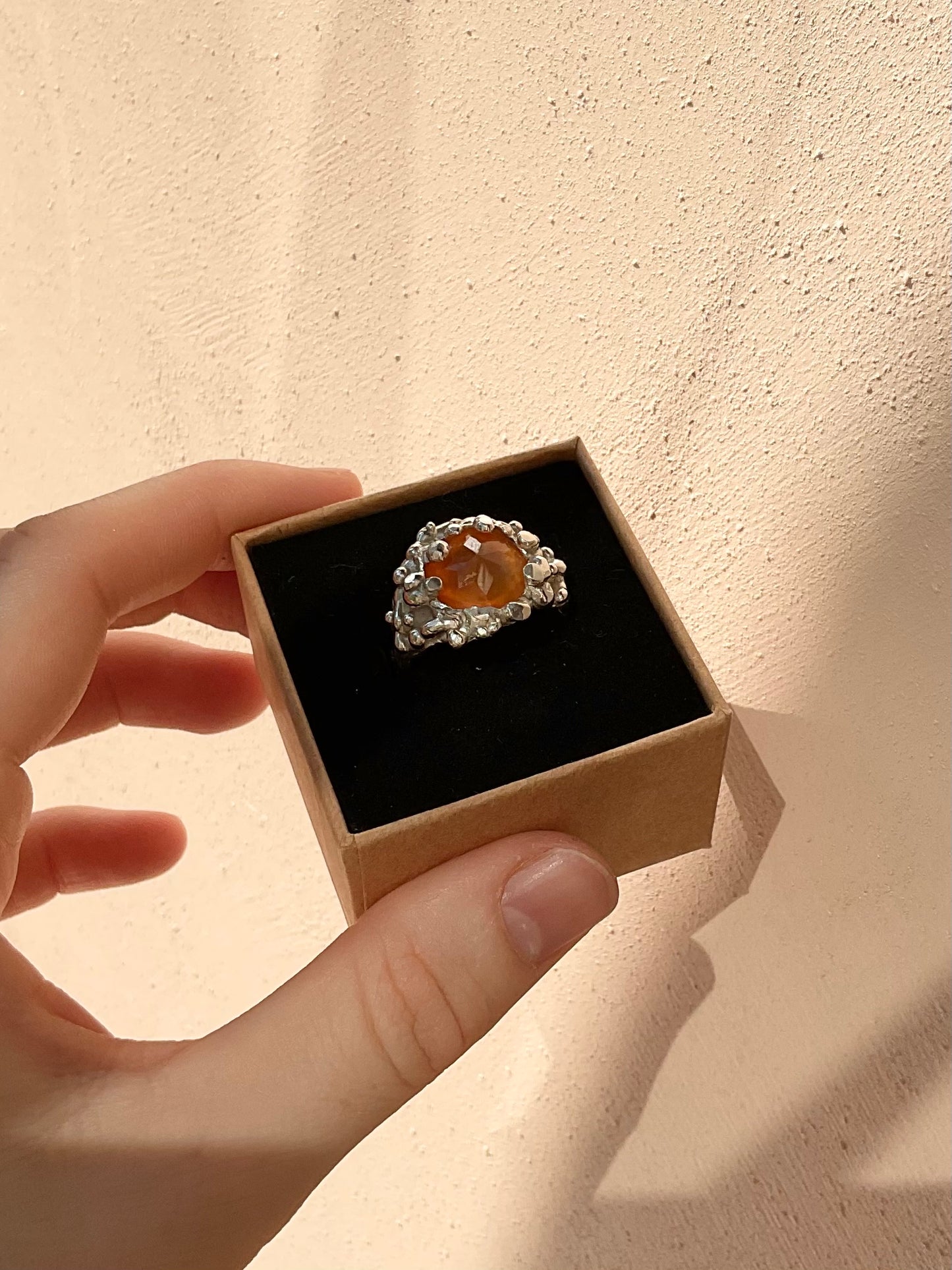 Tangerine Carnelian Bobble Ring