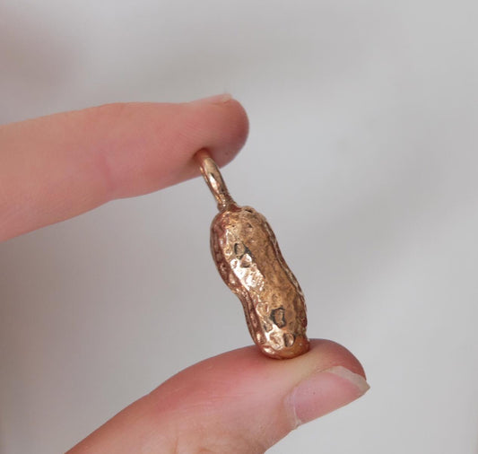 Peanut charm, bronze