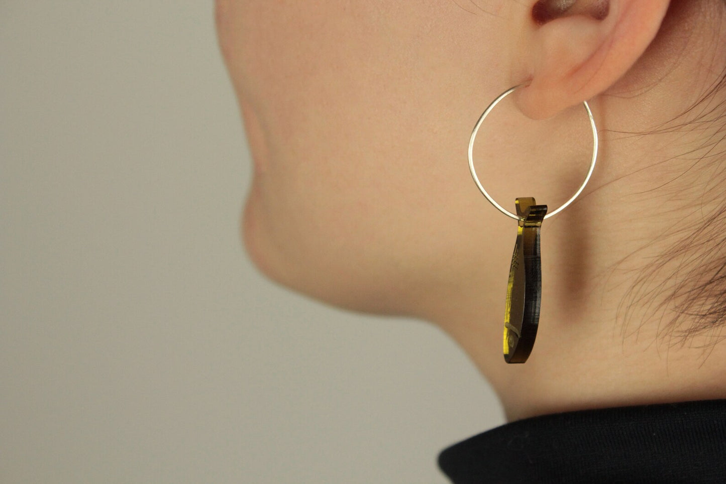 Miniature recycled fish earrings