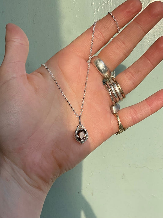 Antique Smokey Quartz Necklace