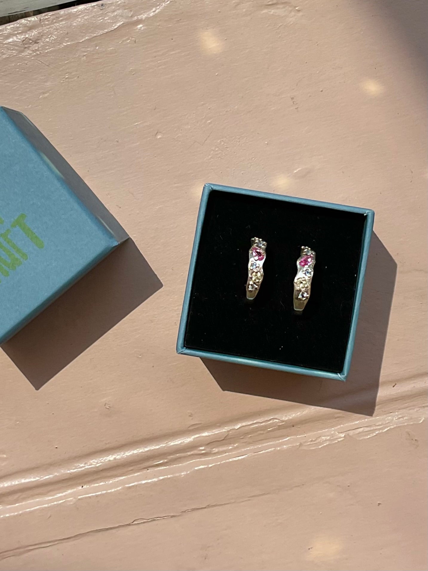 Molten Rainbow Hoop Earrings