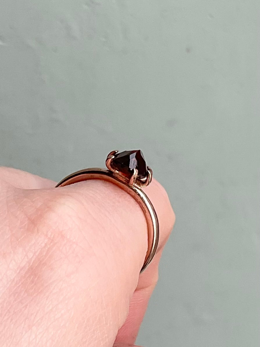 Garnet, Rose Gold Ring