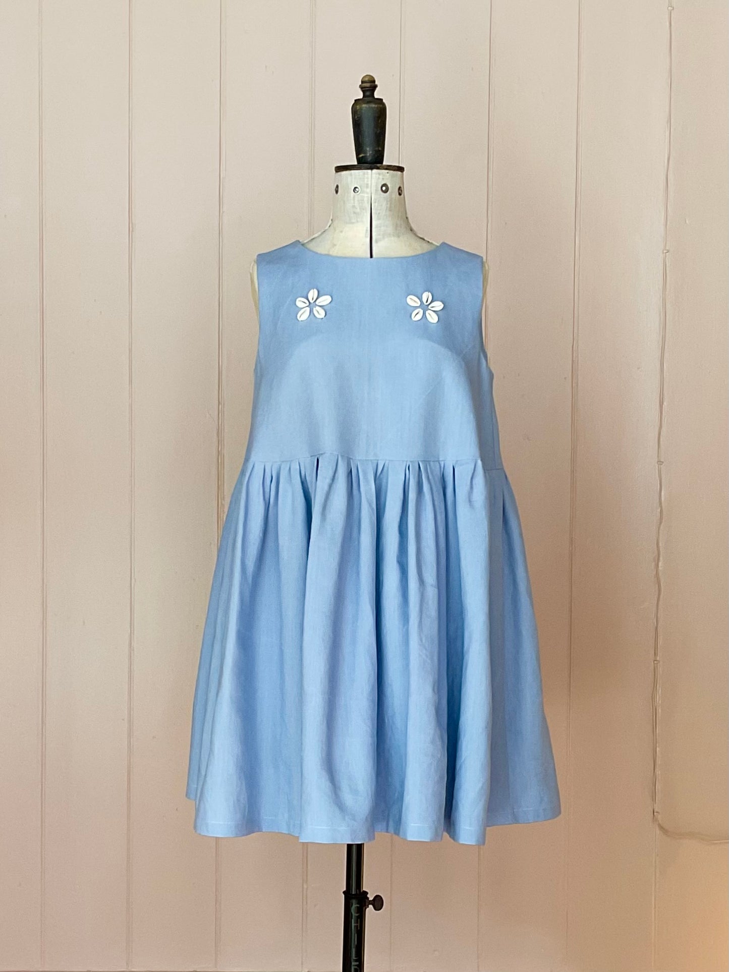 Frank mini dress, blue daisies