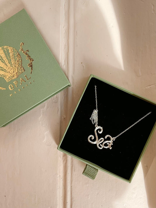 “Sea” nameplate necklace