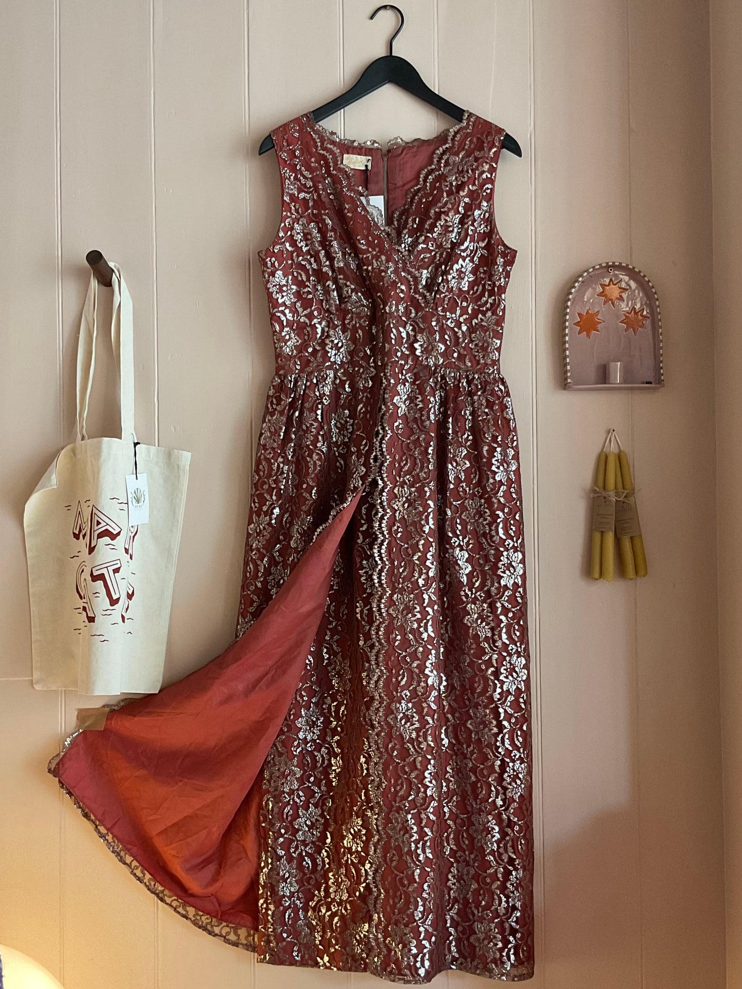 Vintage Bordeaux Lace Jumpsuit