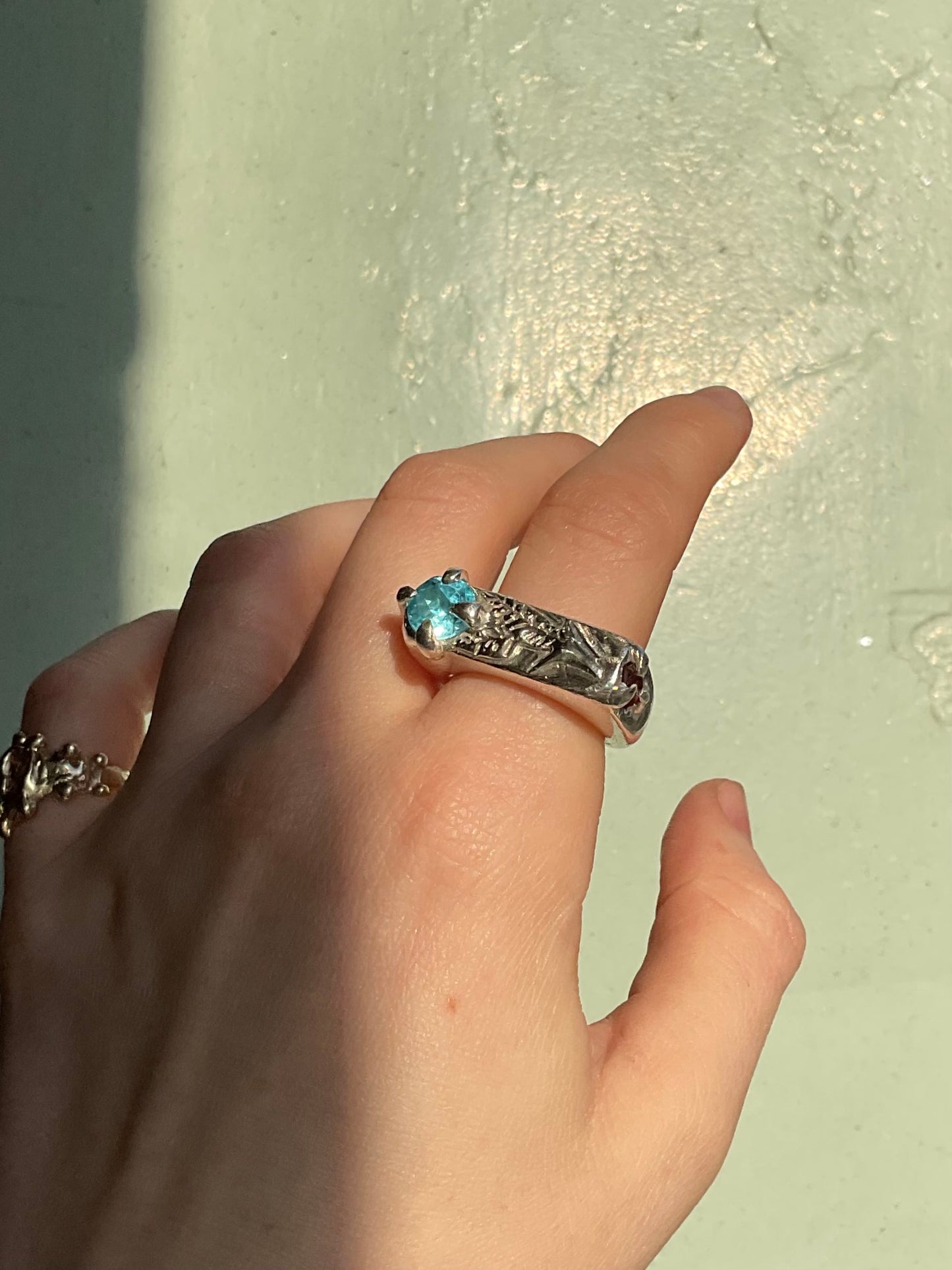 Topaz Foliage Signet Ring