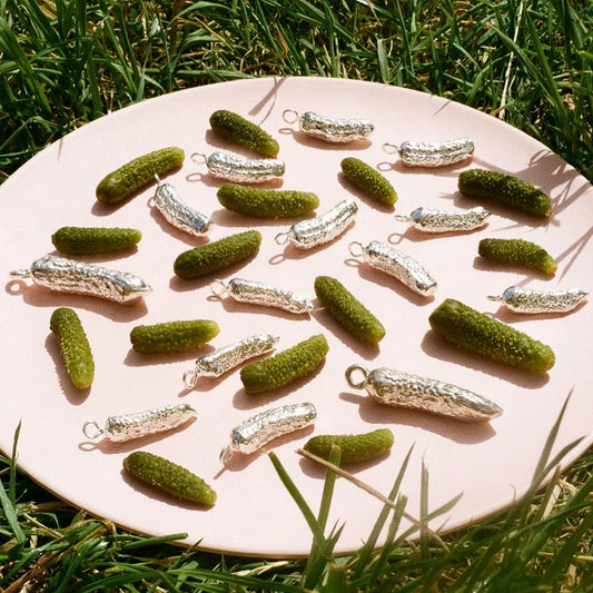 Cornichon charm, silver