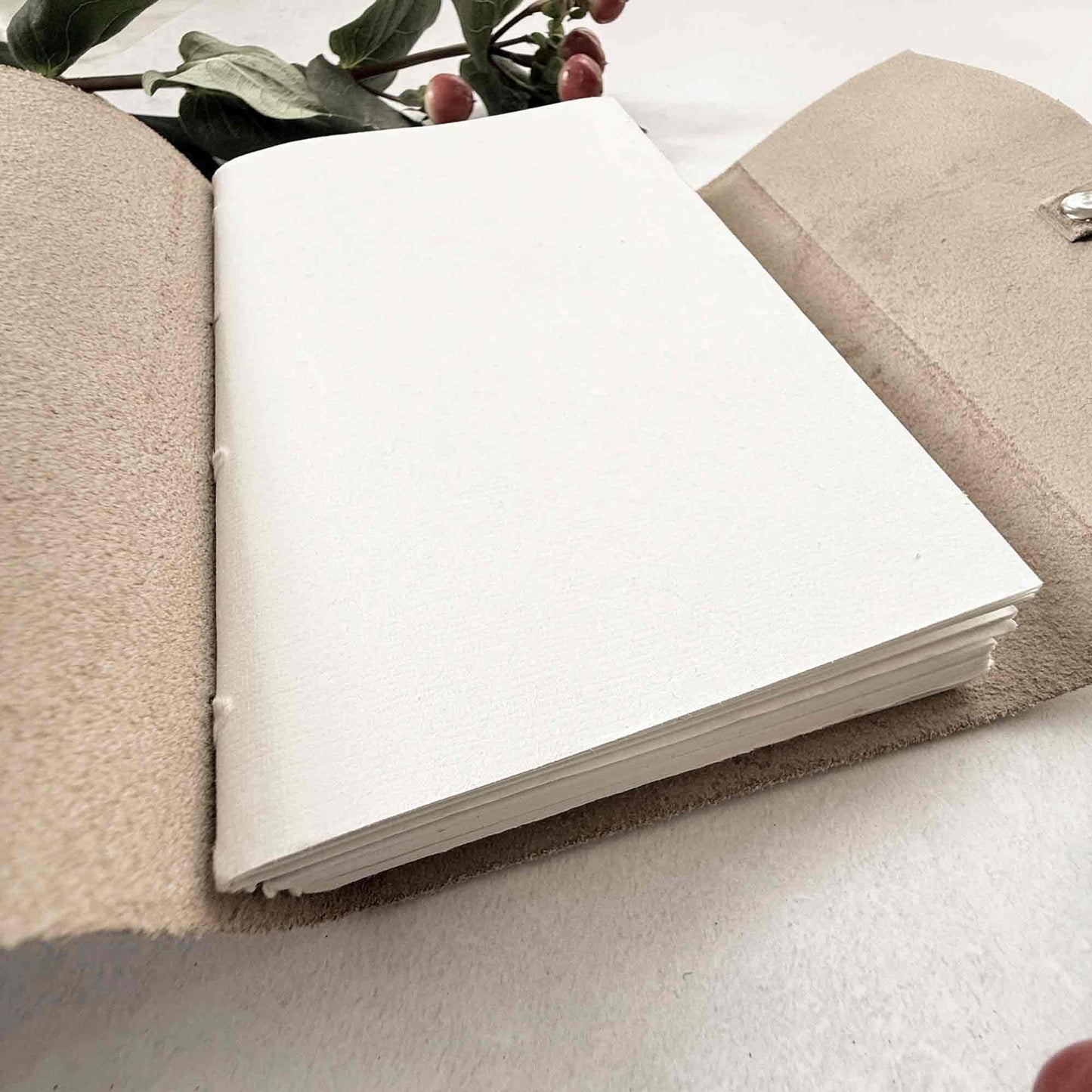 A6 Silver Handmade Leather Notebook