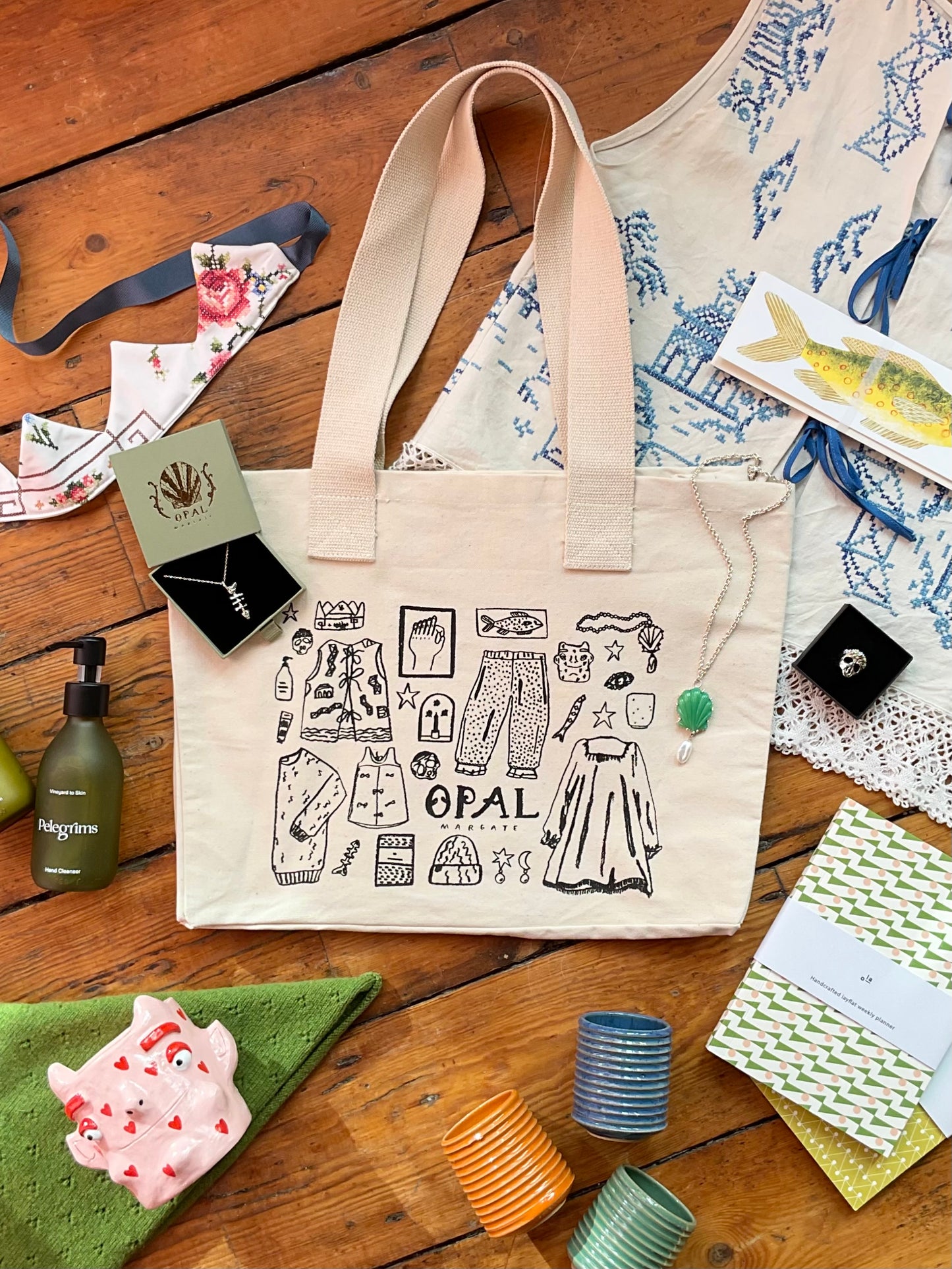 Opal Margate x Alex Foster illustrated tote bag
