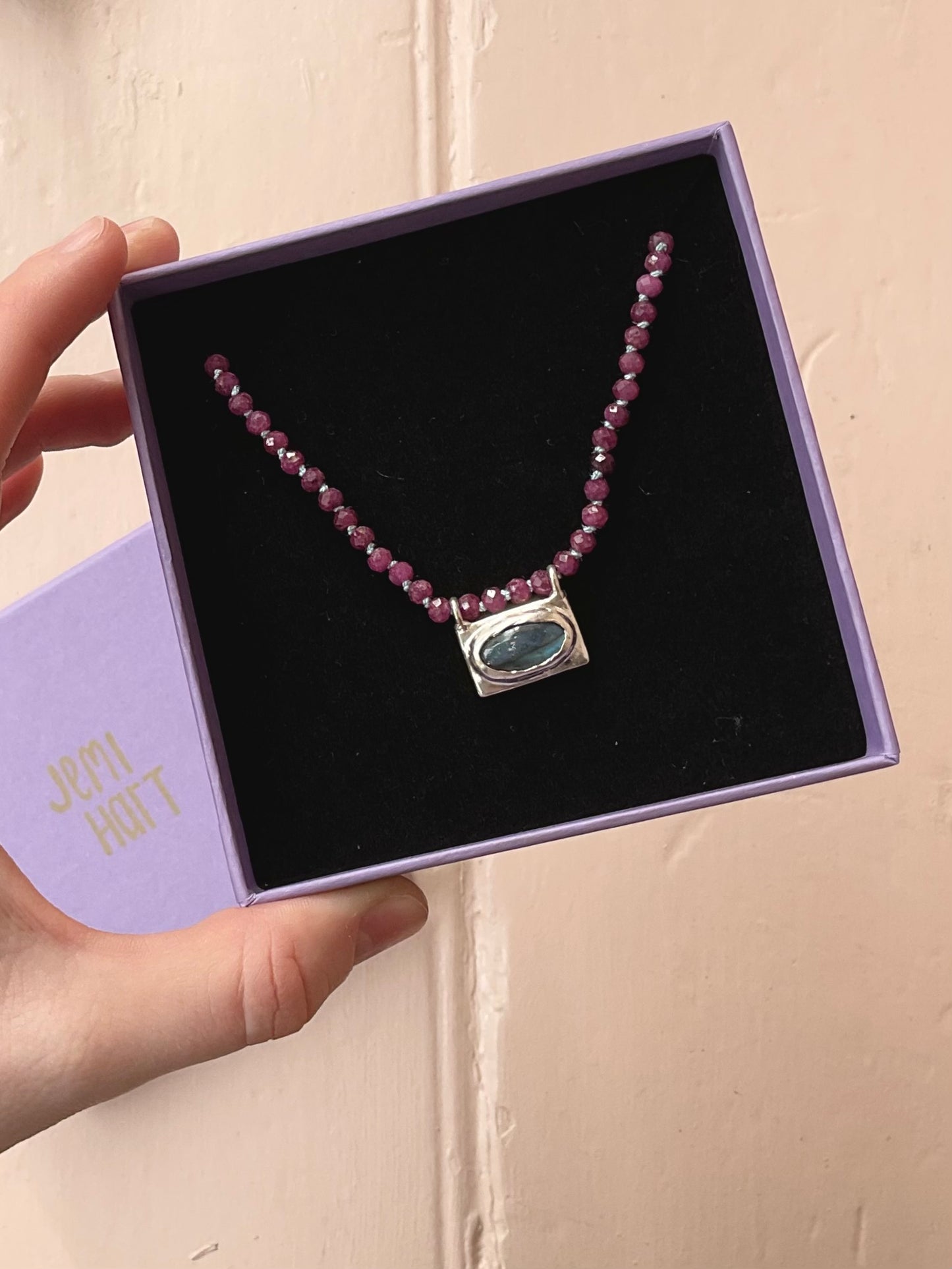 Labradorite & Ruby Necklace