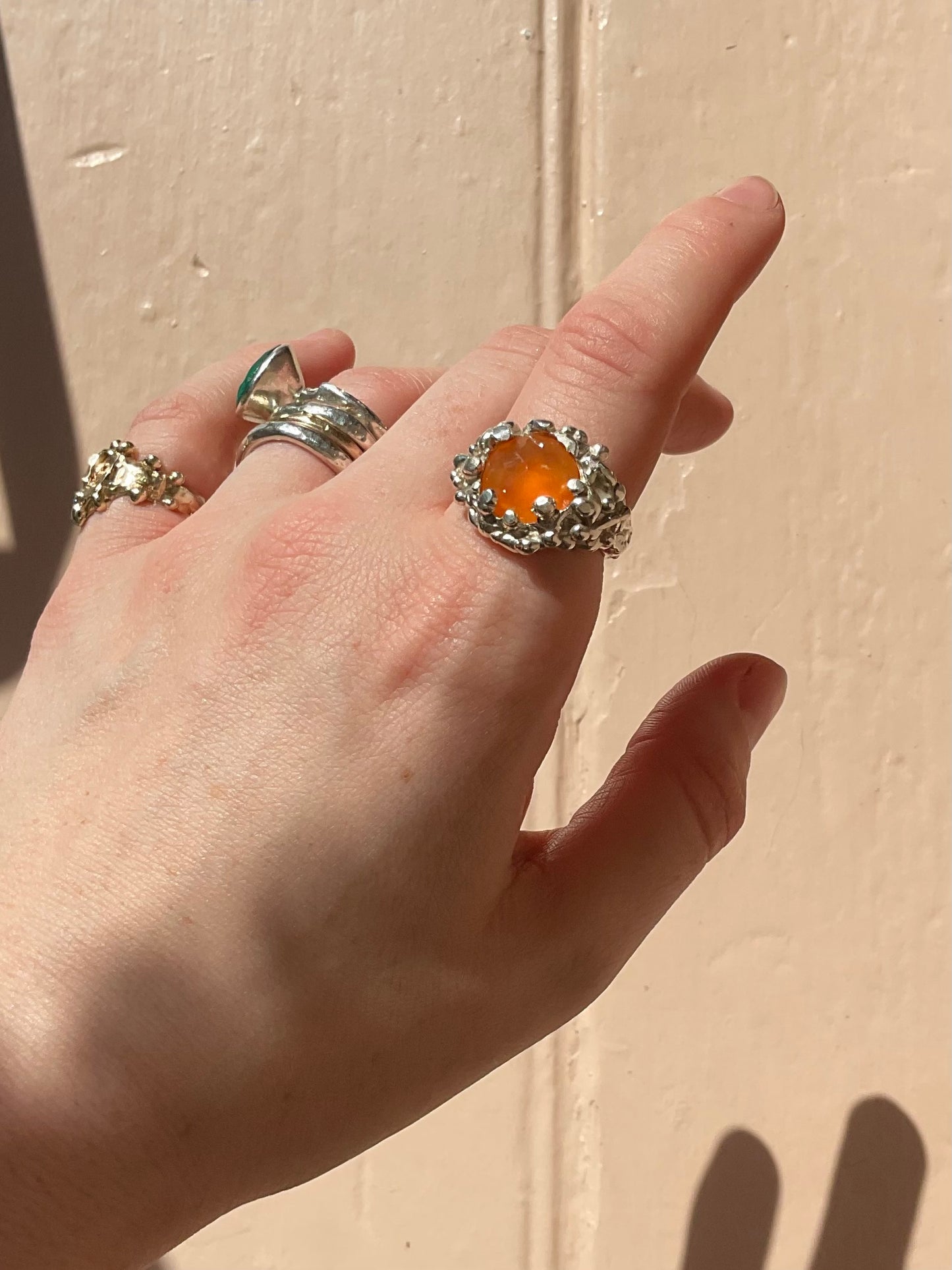 Tangerine Carnelian Bobble Ring