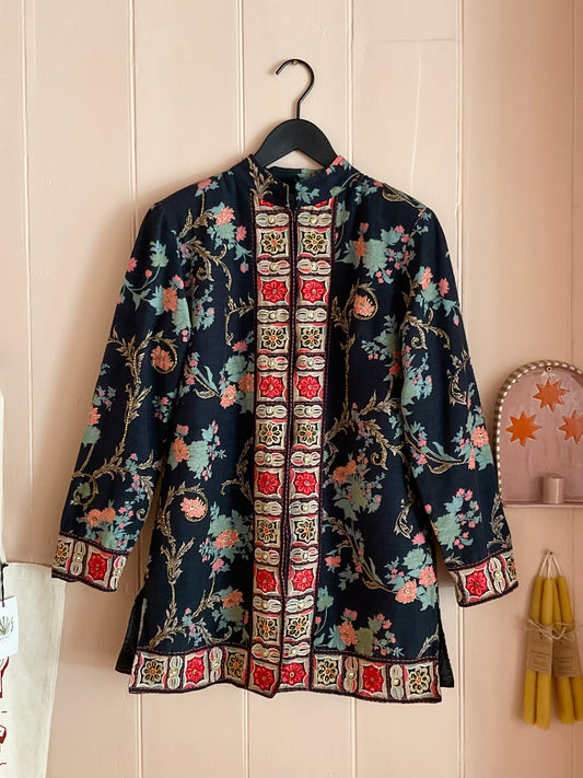 Vintage Indigo Moon Embroidered Jacket