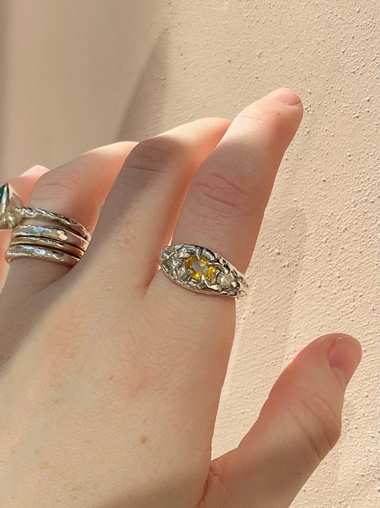 Sapphire Buttercup Ring