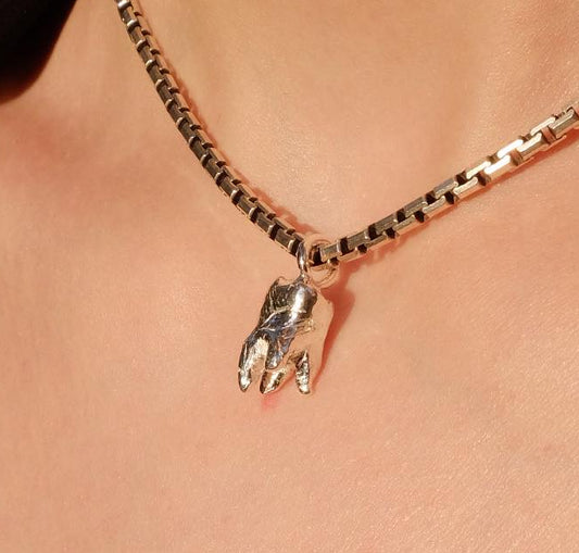 Tooth charm, silver