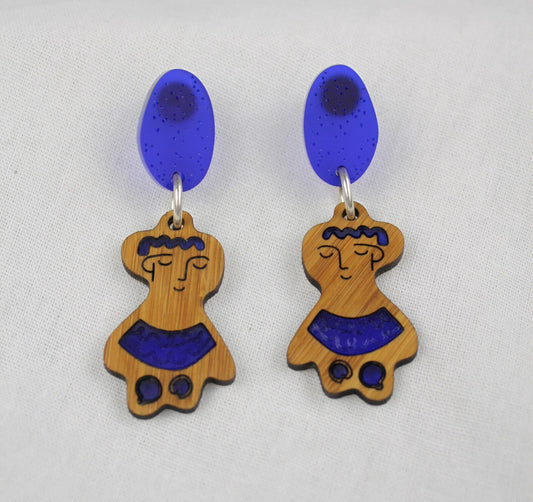 Recycled, Hathor goddess earrings