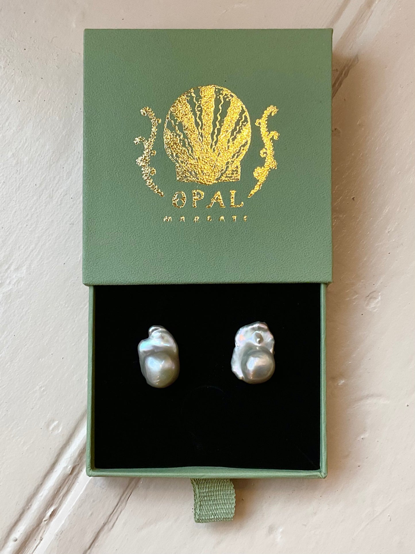 Grey freshwater pearl earrings