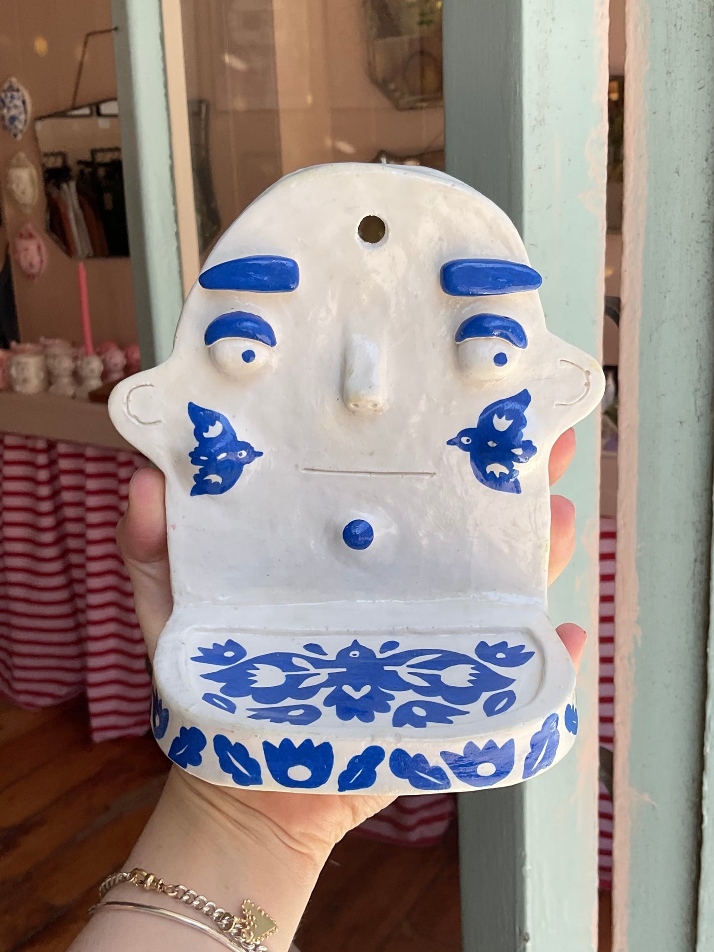 Blue Delftware Ponky Wots Wall Shelf