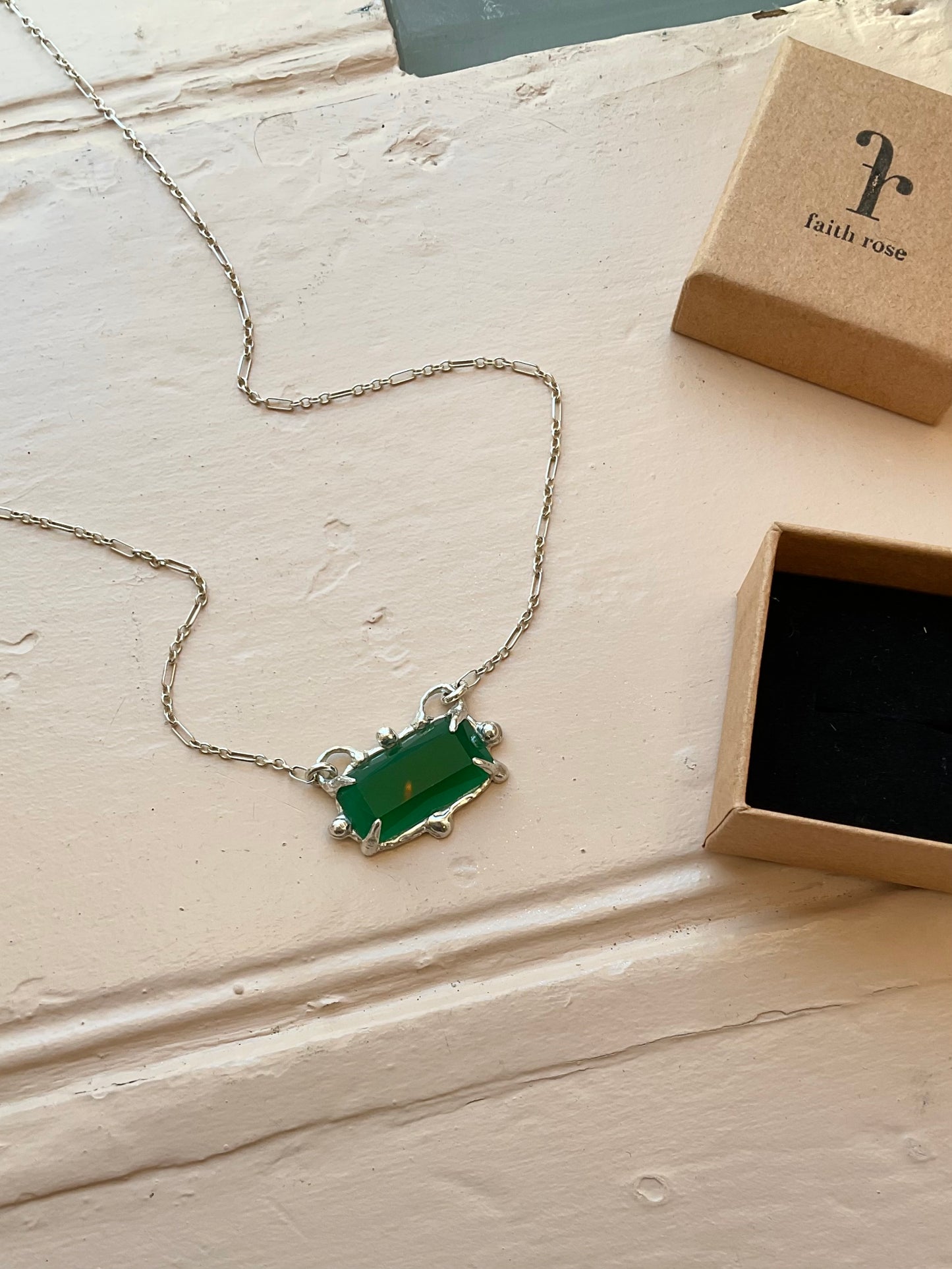 Vintage Green Agate Necklace