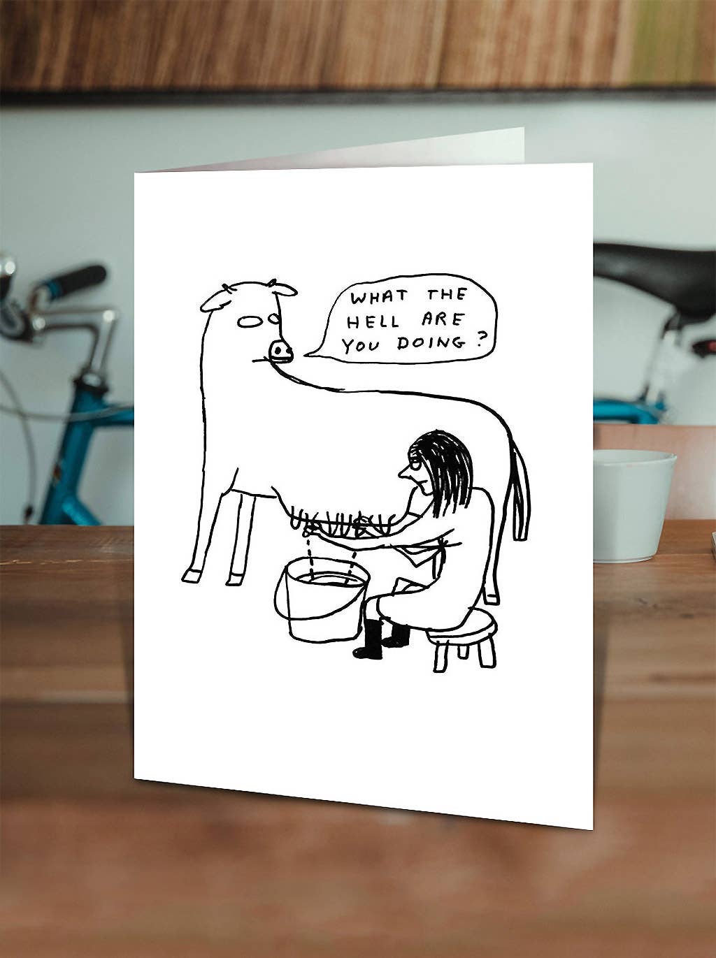 Greetings Card By David Shrigley - What The Hell