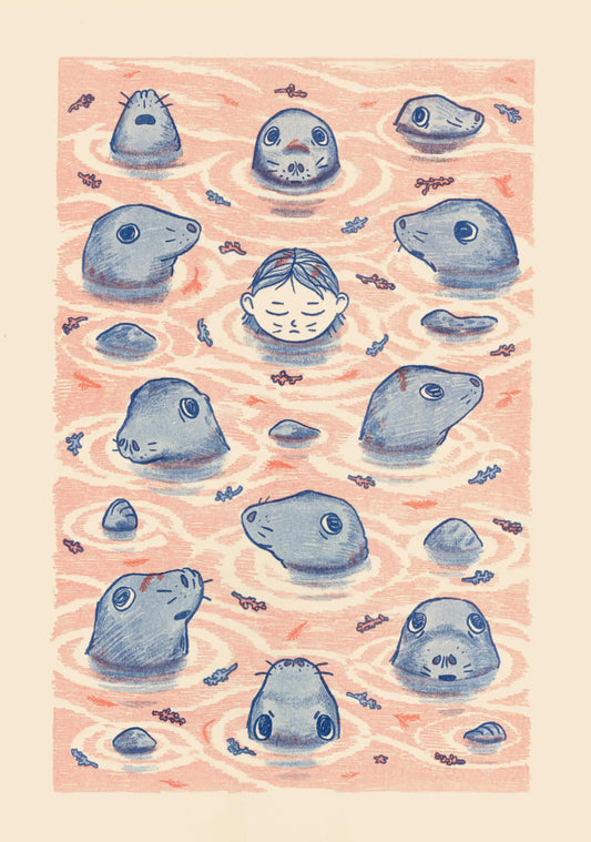 Seals Risograph Print