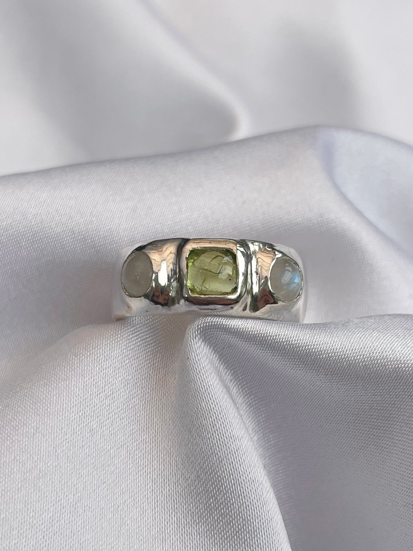 Moonstone & Peridot ring