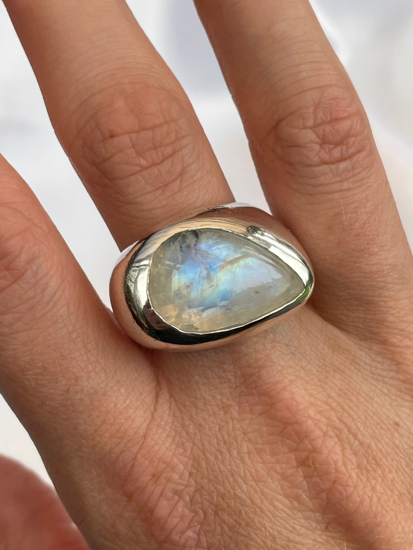 Moonstone Droplet Ring