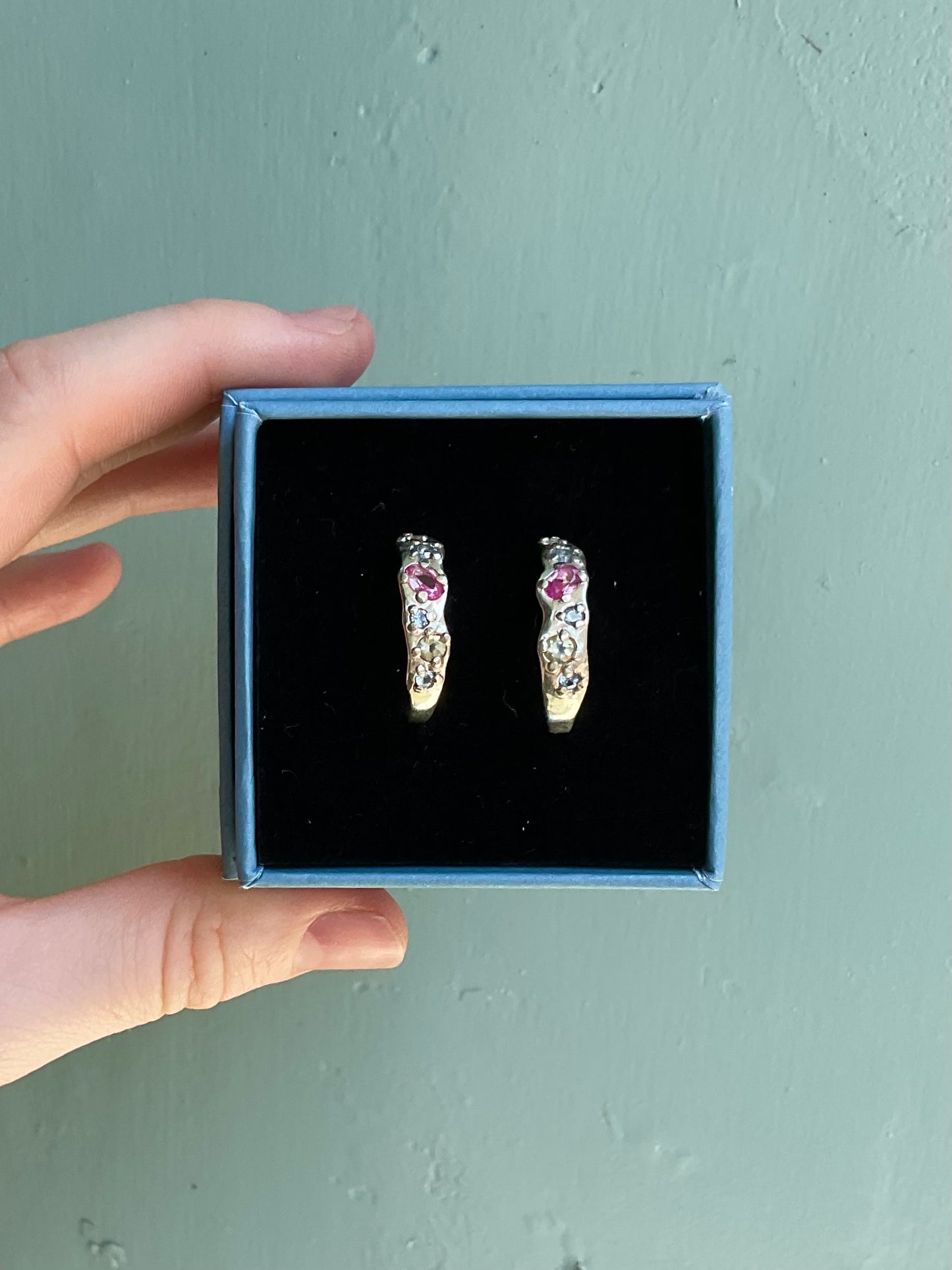 Molten Rainbow Hoop Earrings