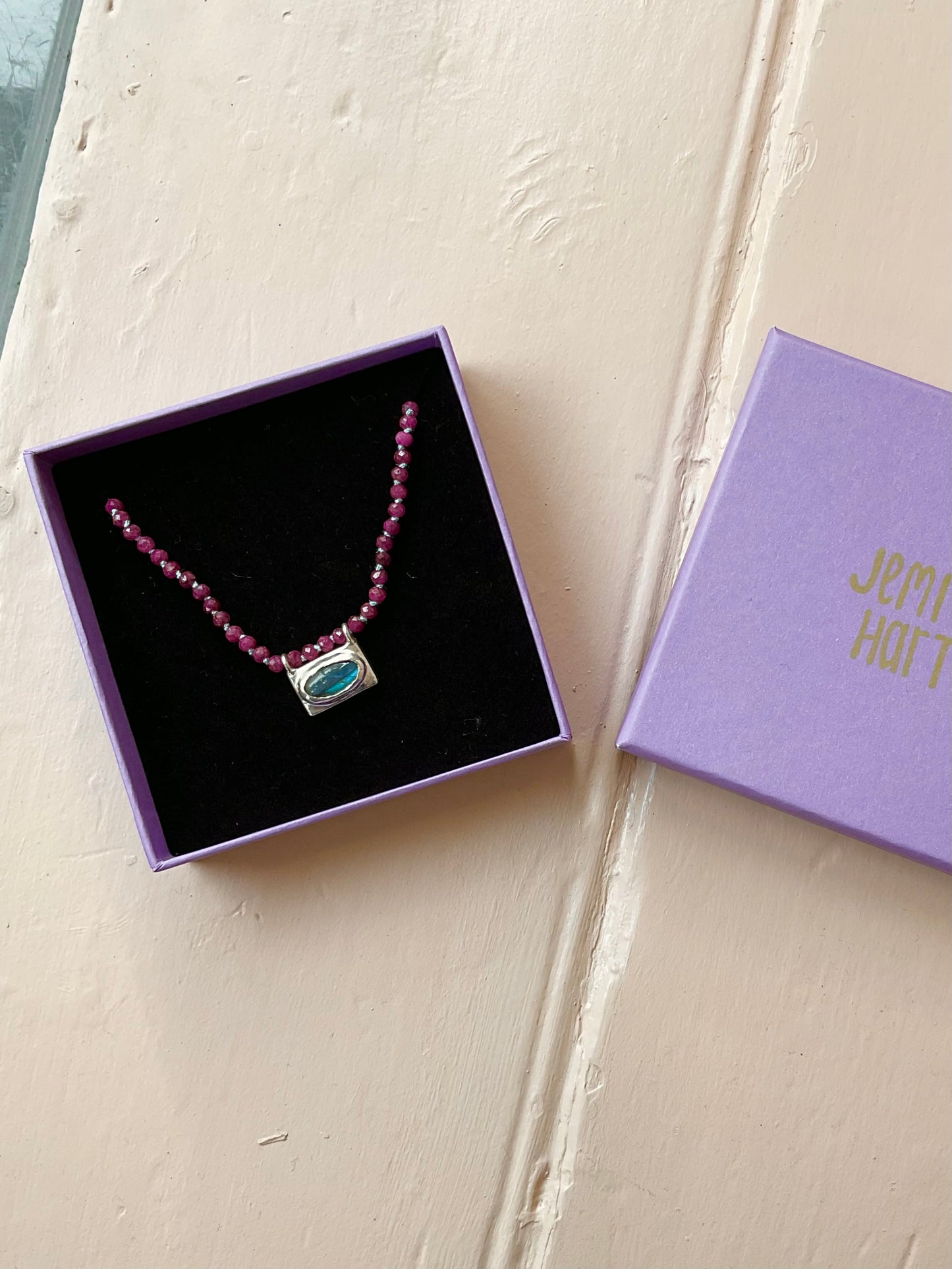 Labradorite & Ruby Necklace