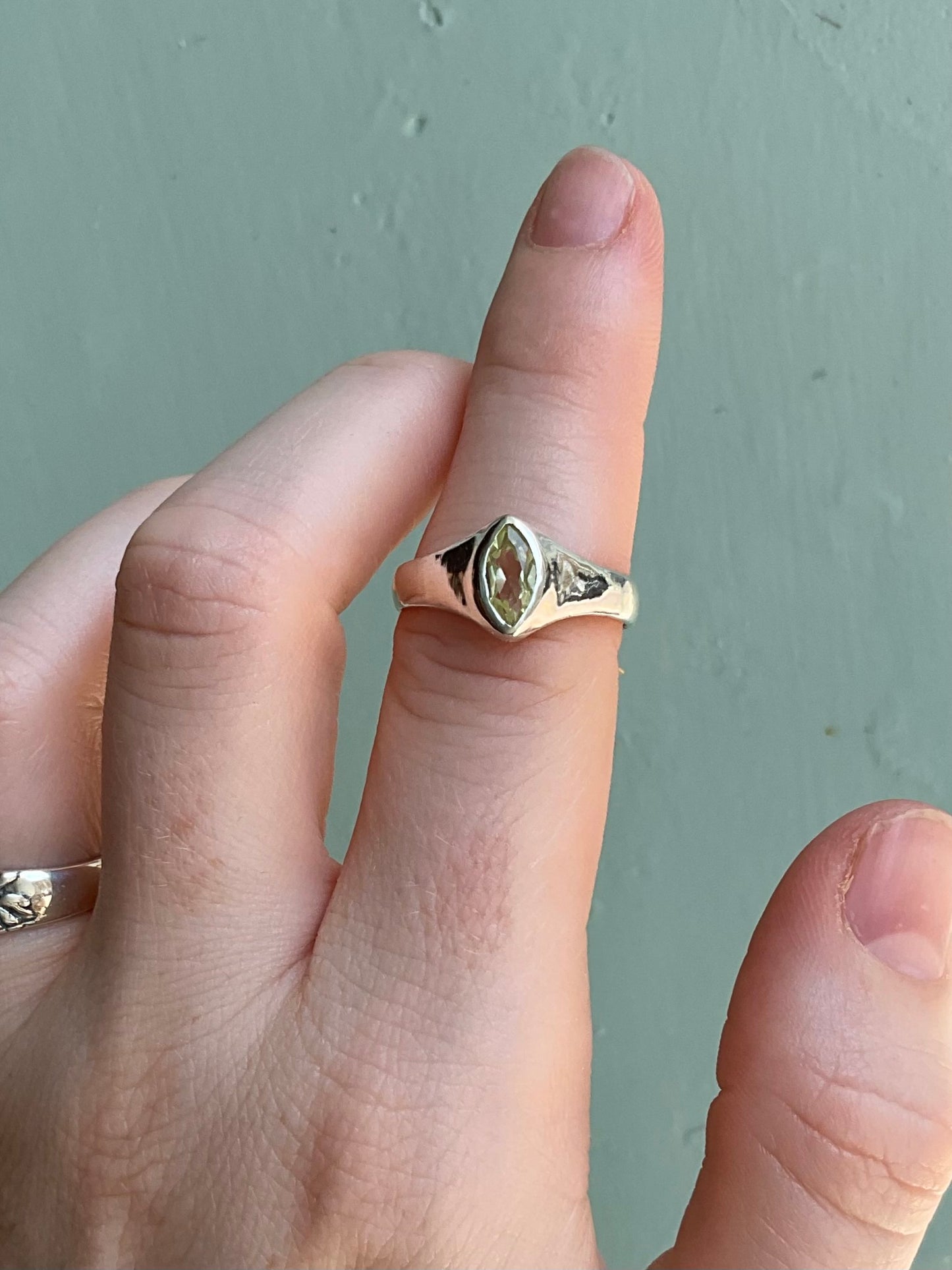 Lemon Quartz Marquis Ring