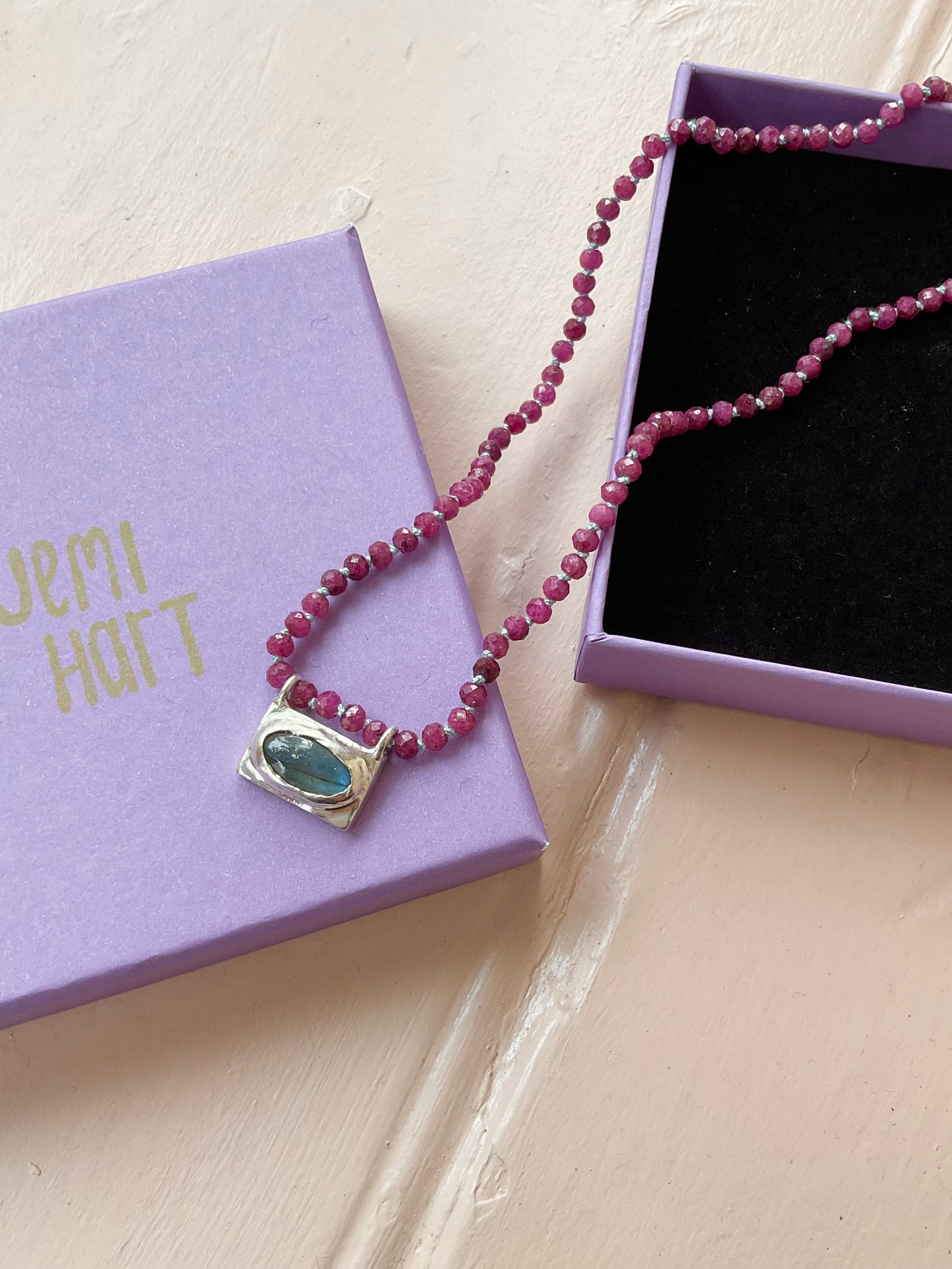 Labradorite & Ruby Necklace