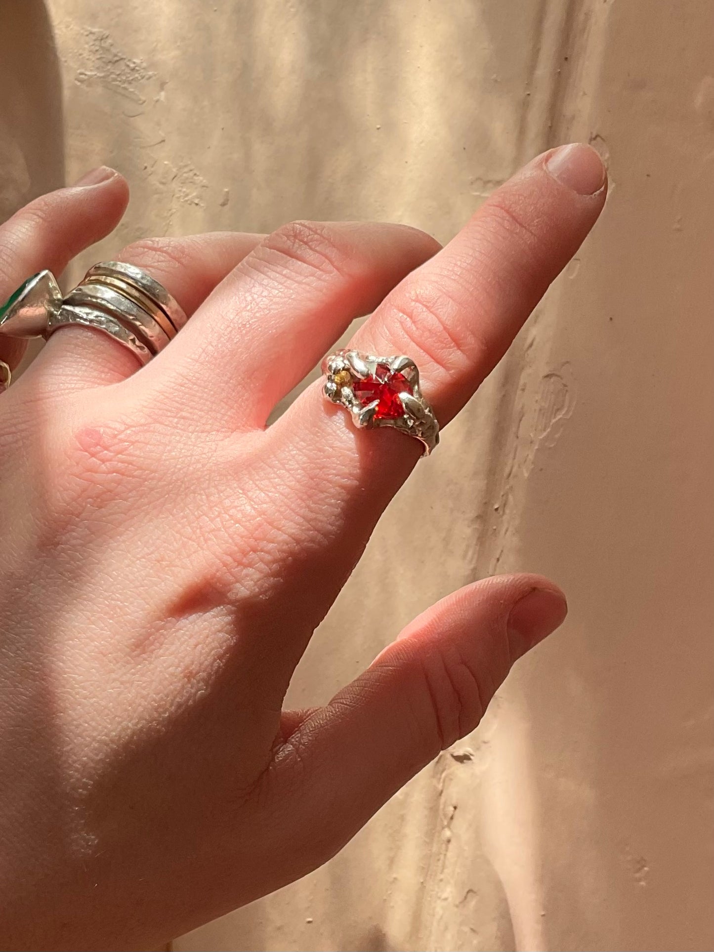 Garnet & Citrine Ring