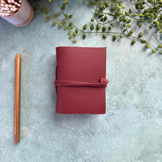 A7 Handmade Leather Notebook, Oxblood