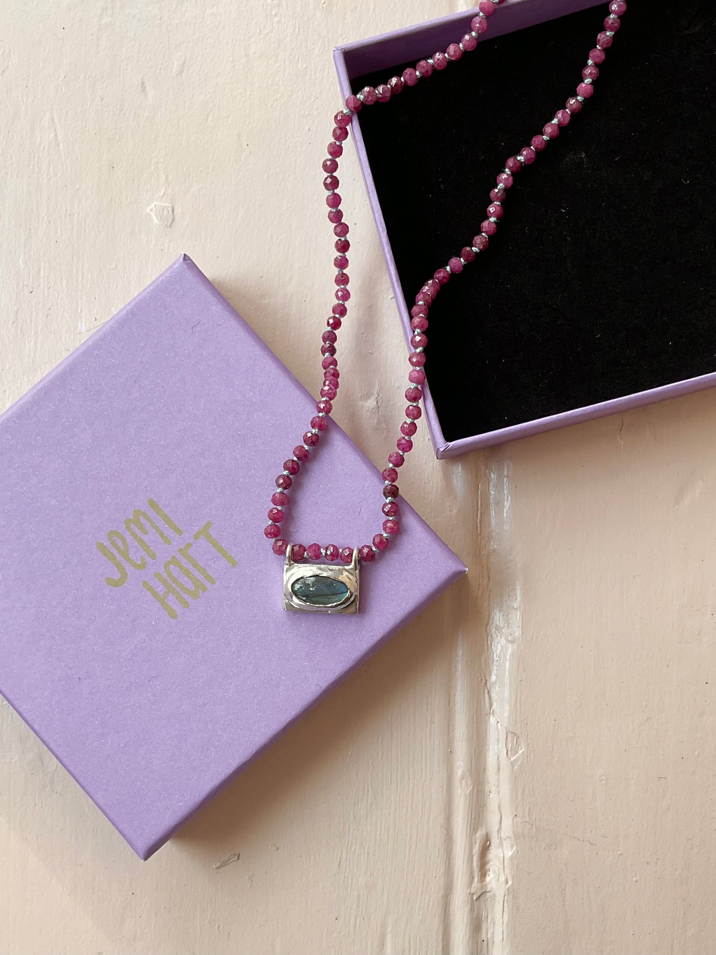 Labradorite & Ruby Necklace