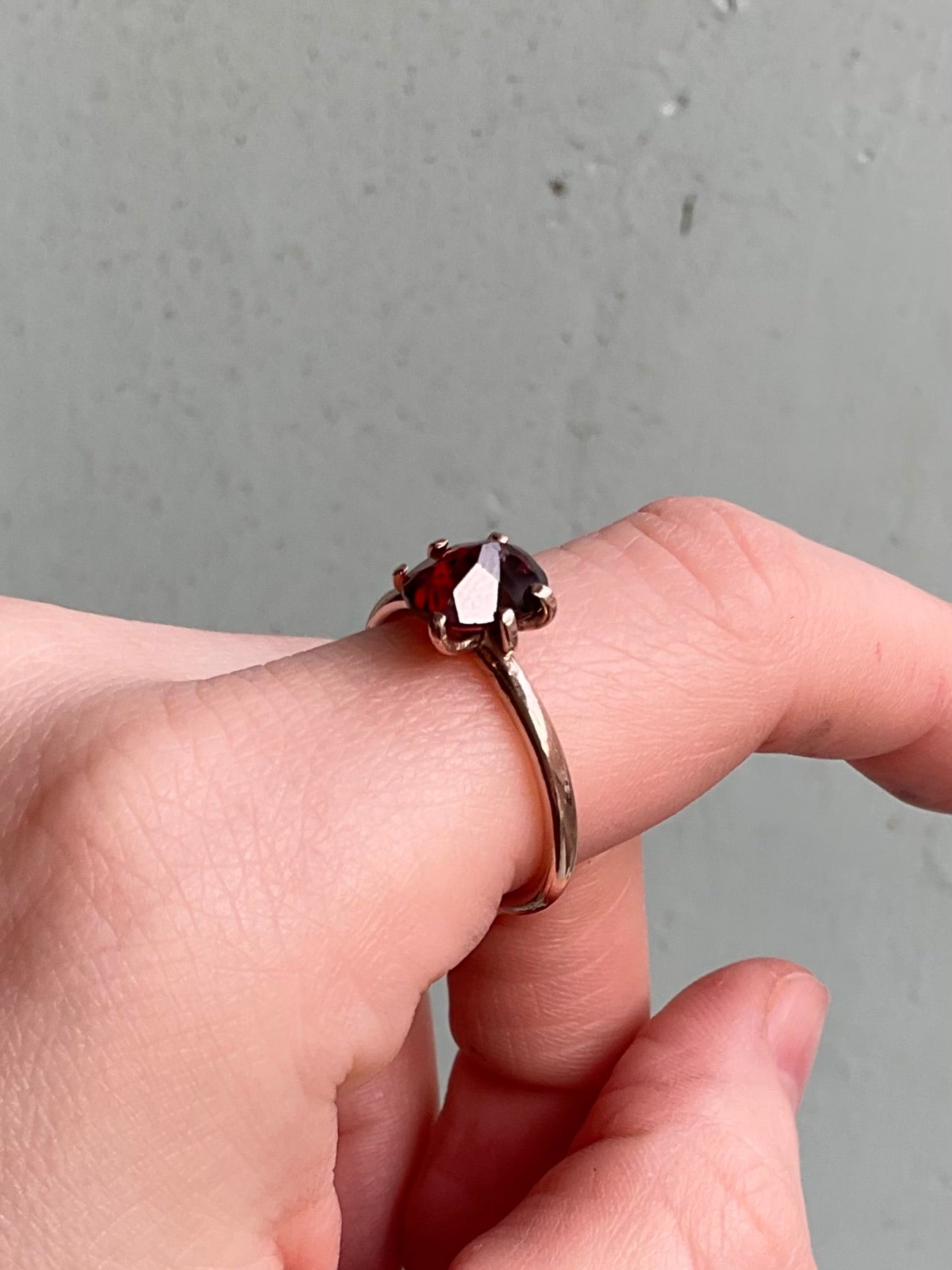 Garnet, Rose Gold Ring
