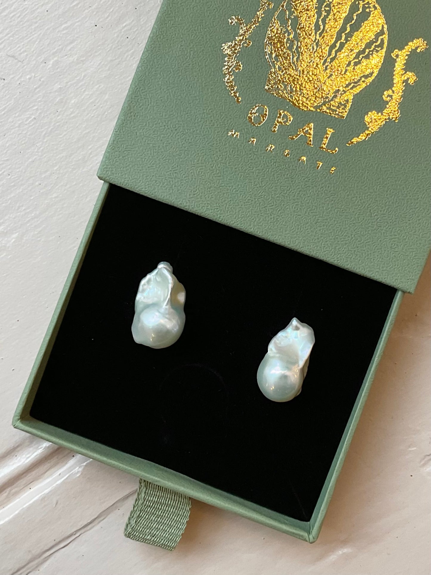 White freshwater pearl earrings