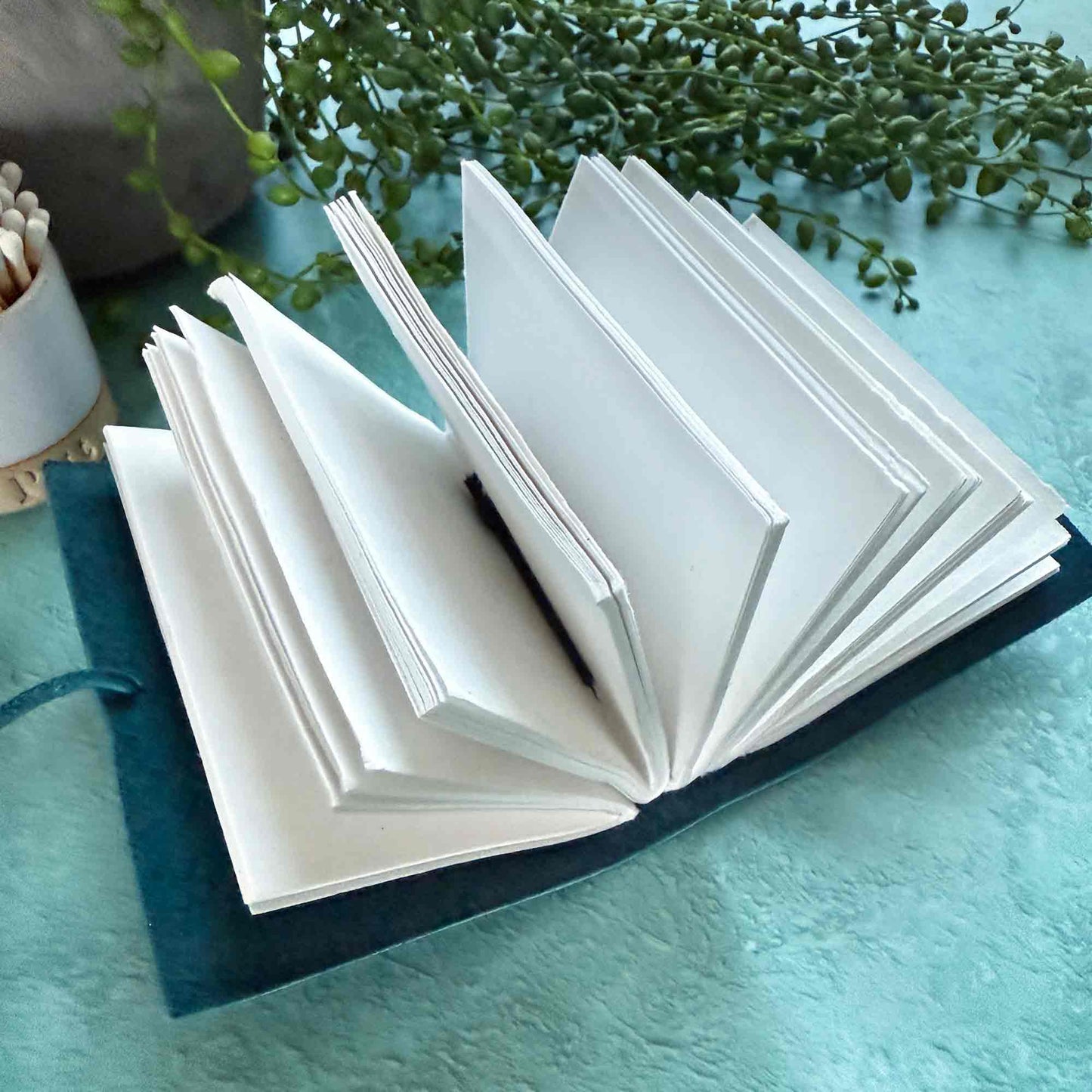 A7 Handmade Leather Notebook - Navy