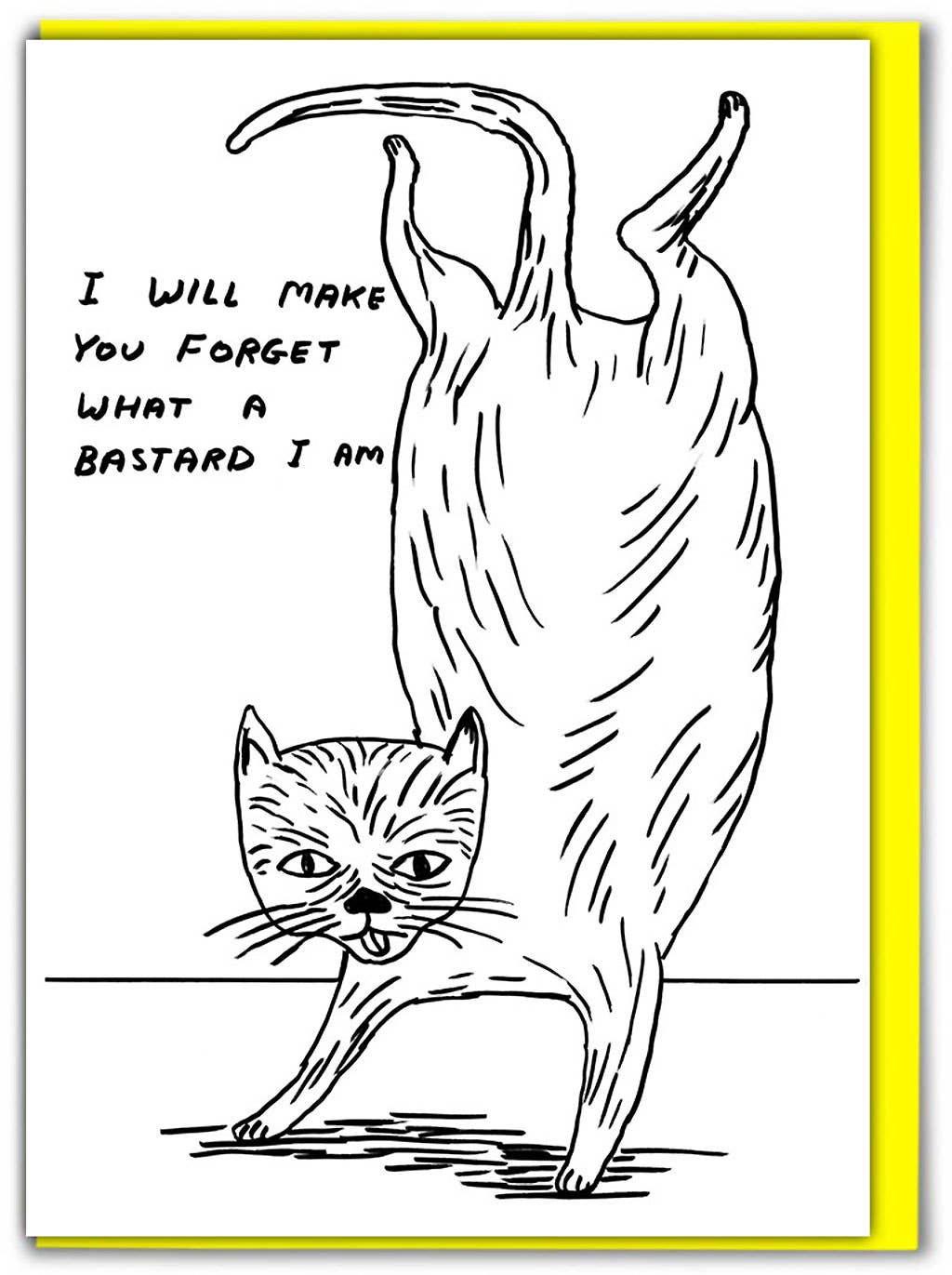 Greetings Card By David Shrigley - Bastard Cat