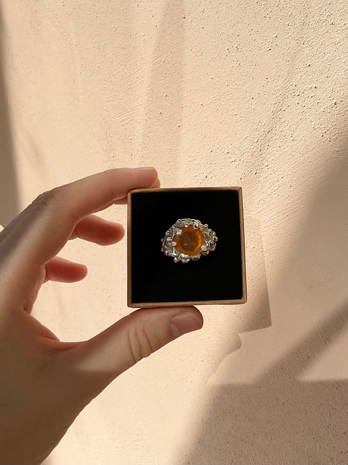 Tangerine Carnelian Bobble Ring