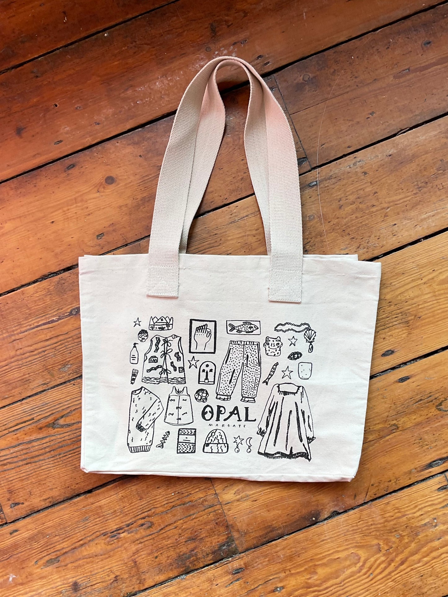 Opal Margate x Alex Foster illustrated tote bag