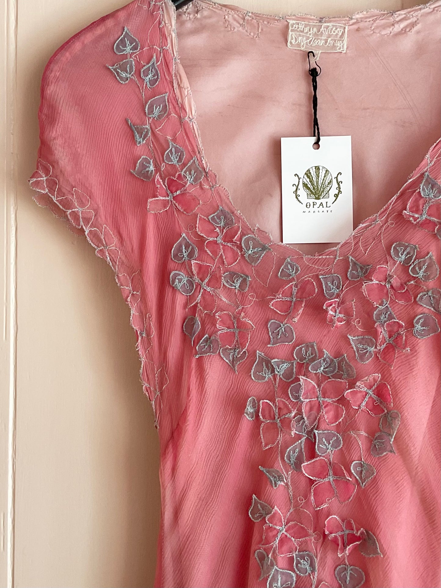 Vintage bias cut pink slip dress