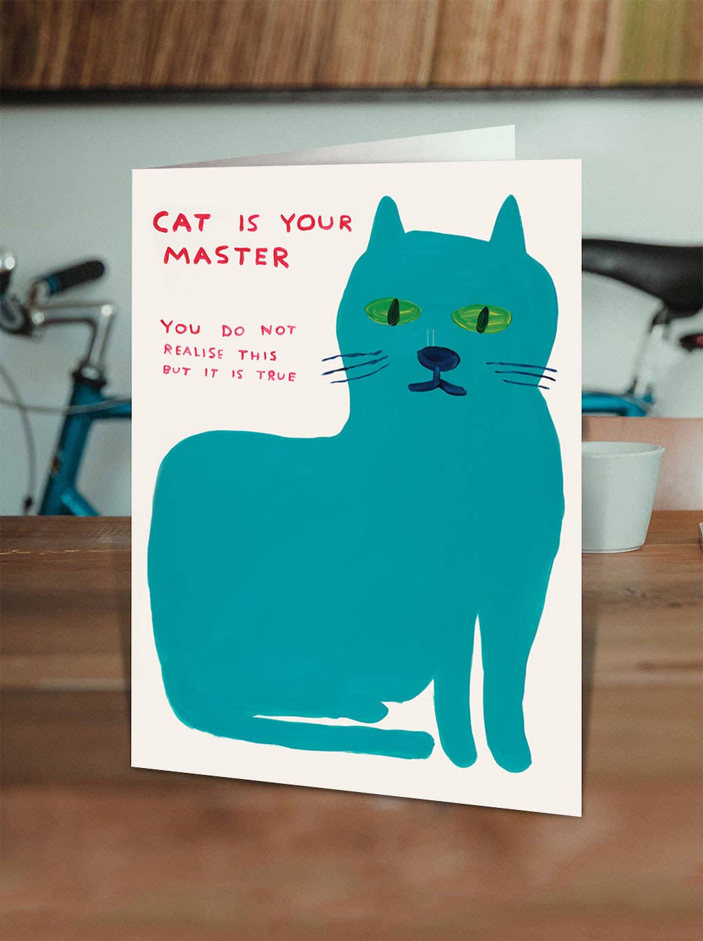 David Shrigley Greetings Card - Cat Master