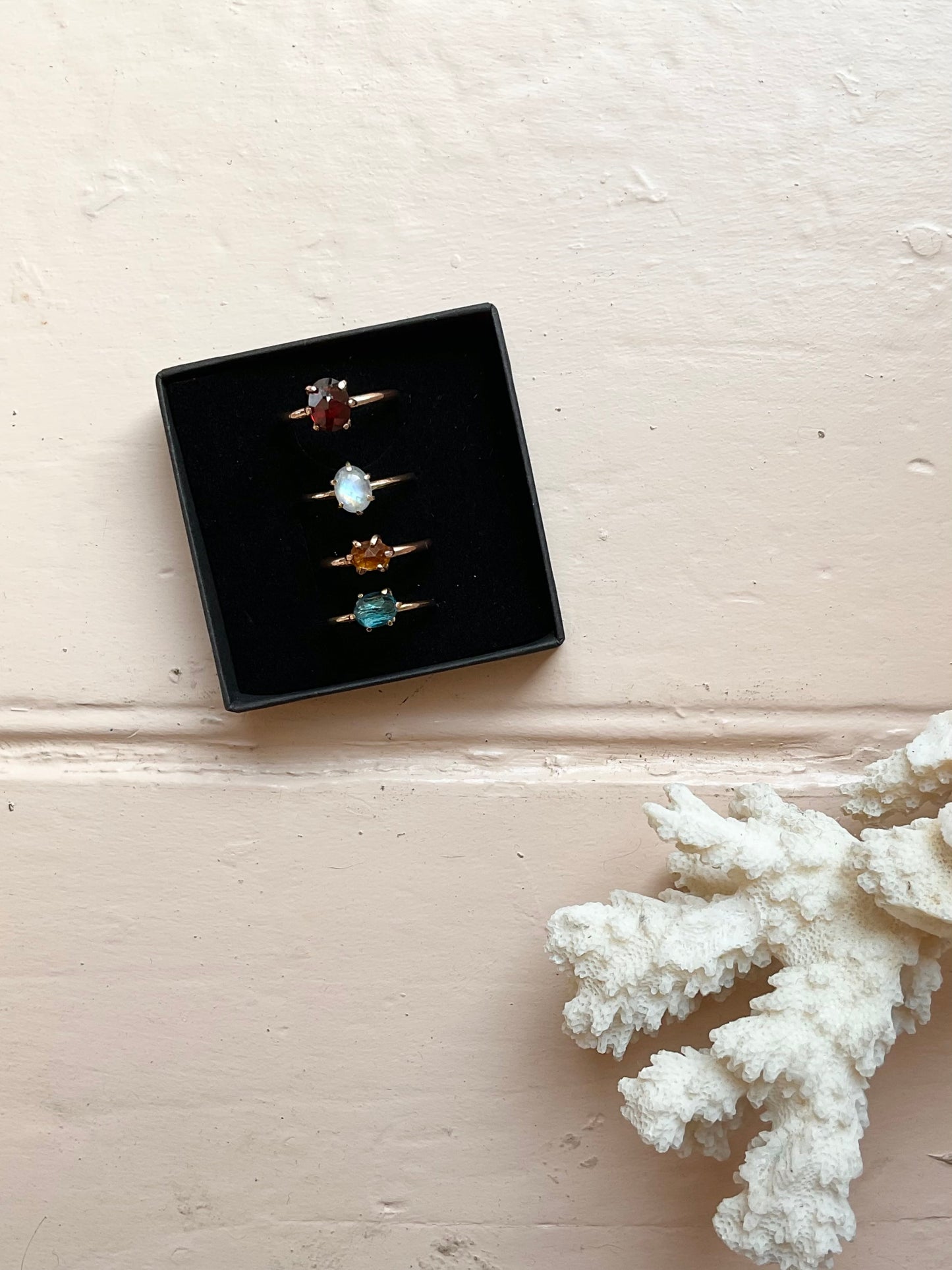 Garnet, Rose Gold Ring