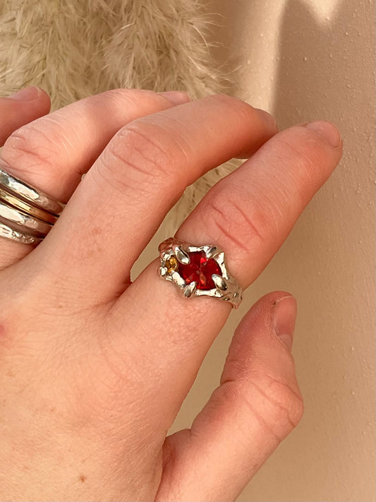 Garnet & Citrine Ring