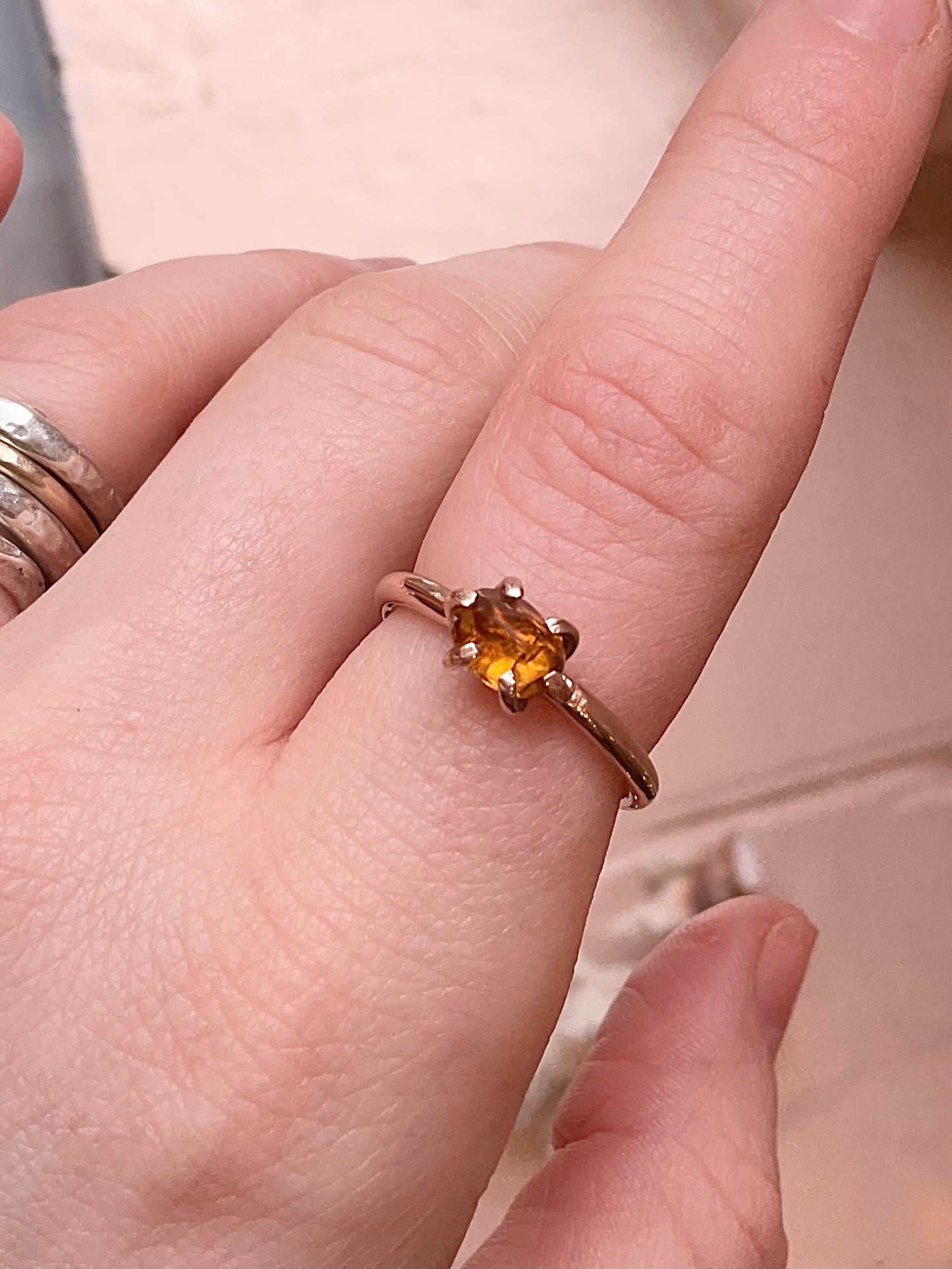 Citrine, Rose Gold Ring
