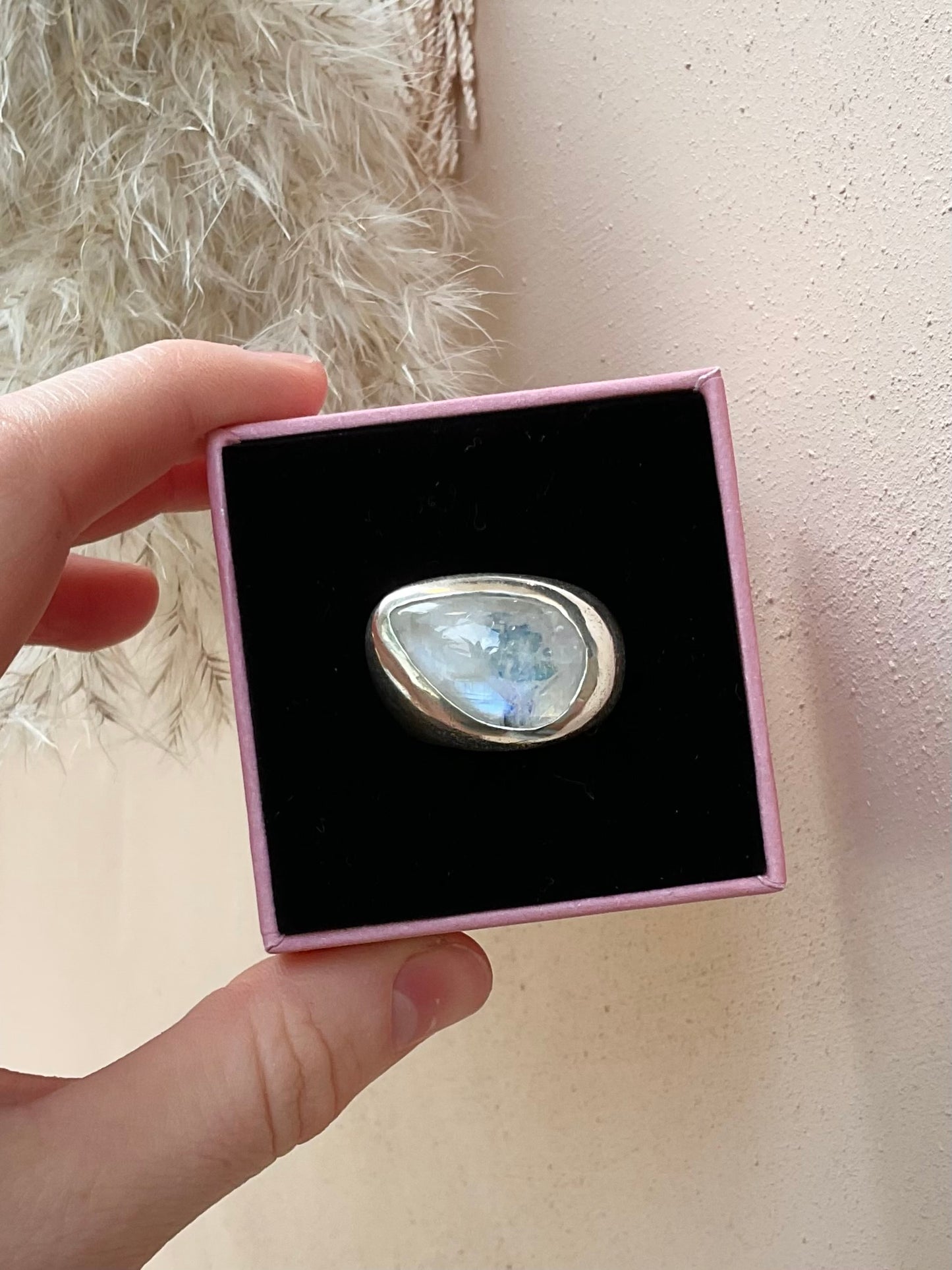Moonstone Droplet Ring