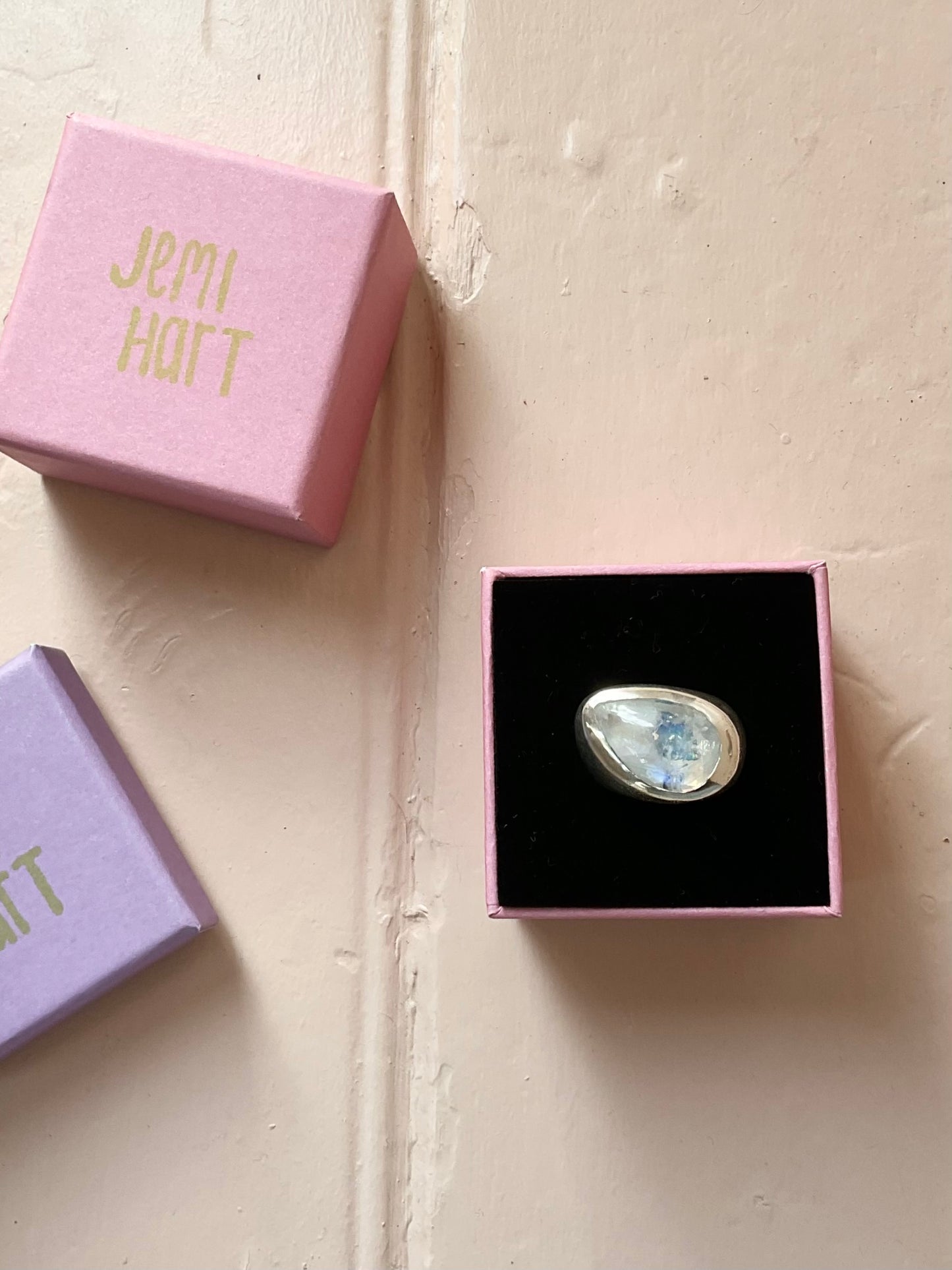 Moonstone Droplet Ring