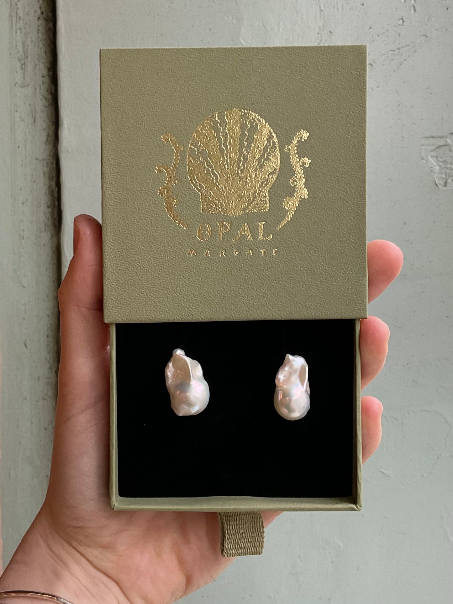 White freshwater pearl earrings