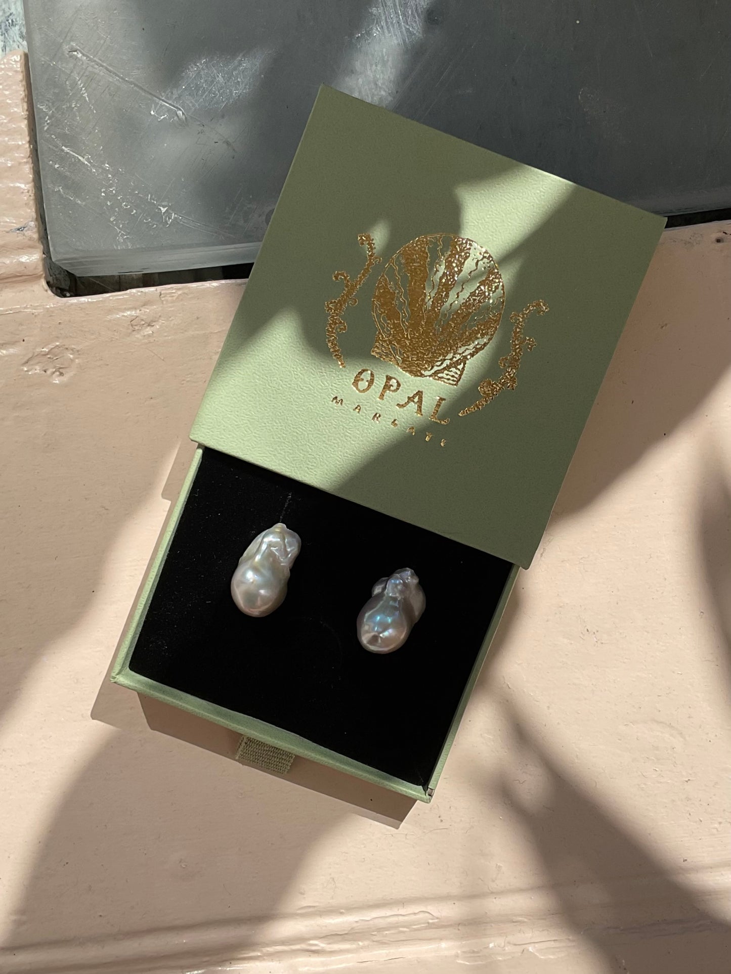 Grey freshwater pearl earrings