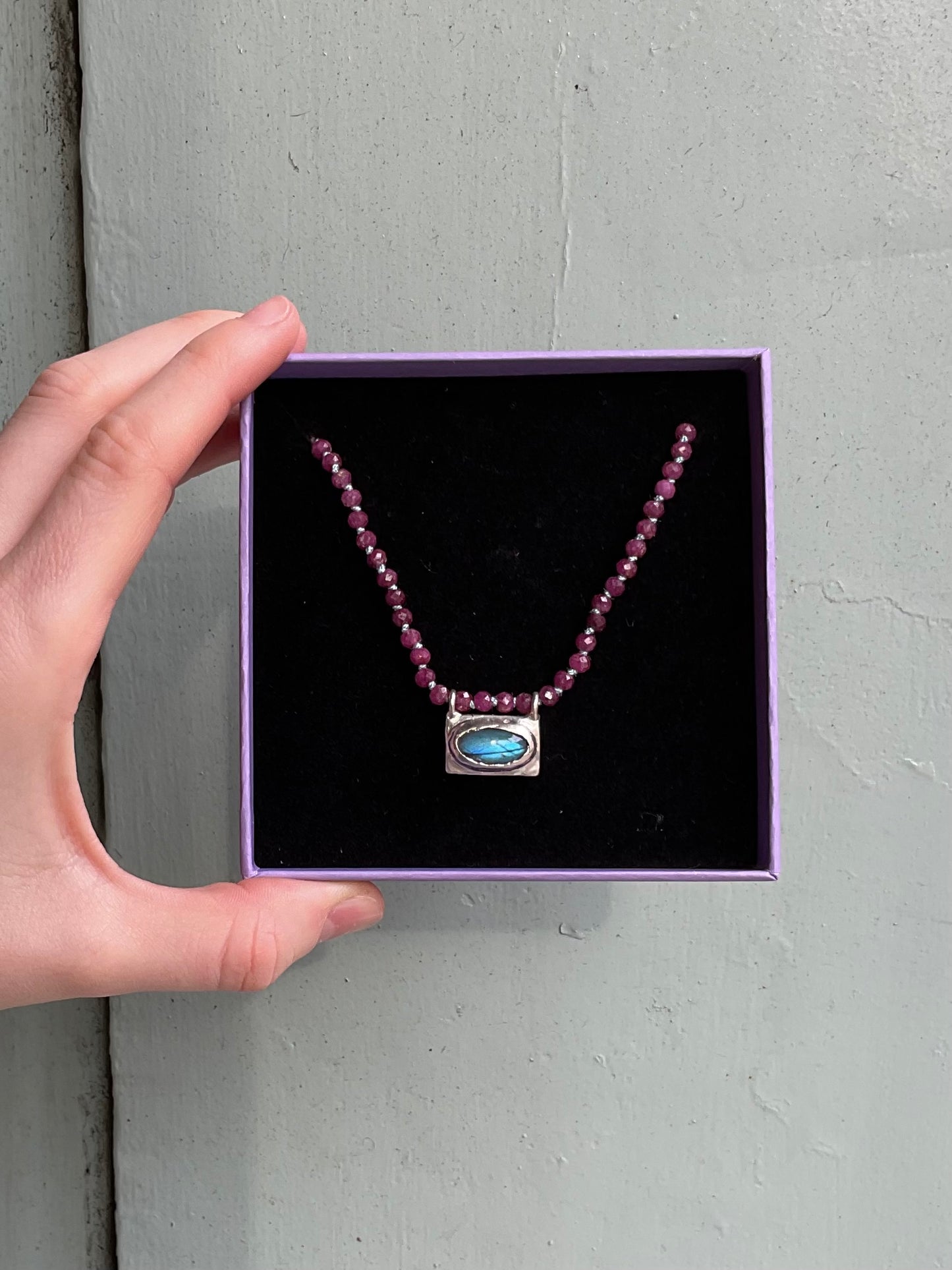 Labradorite & Ruby Necklace